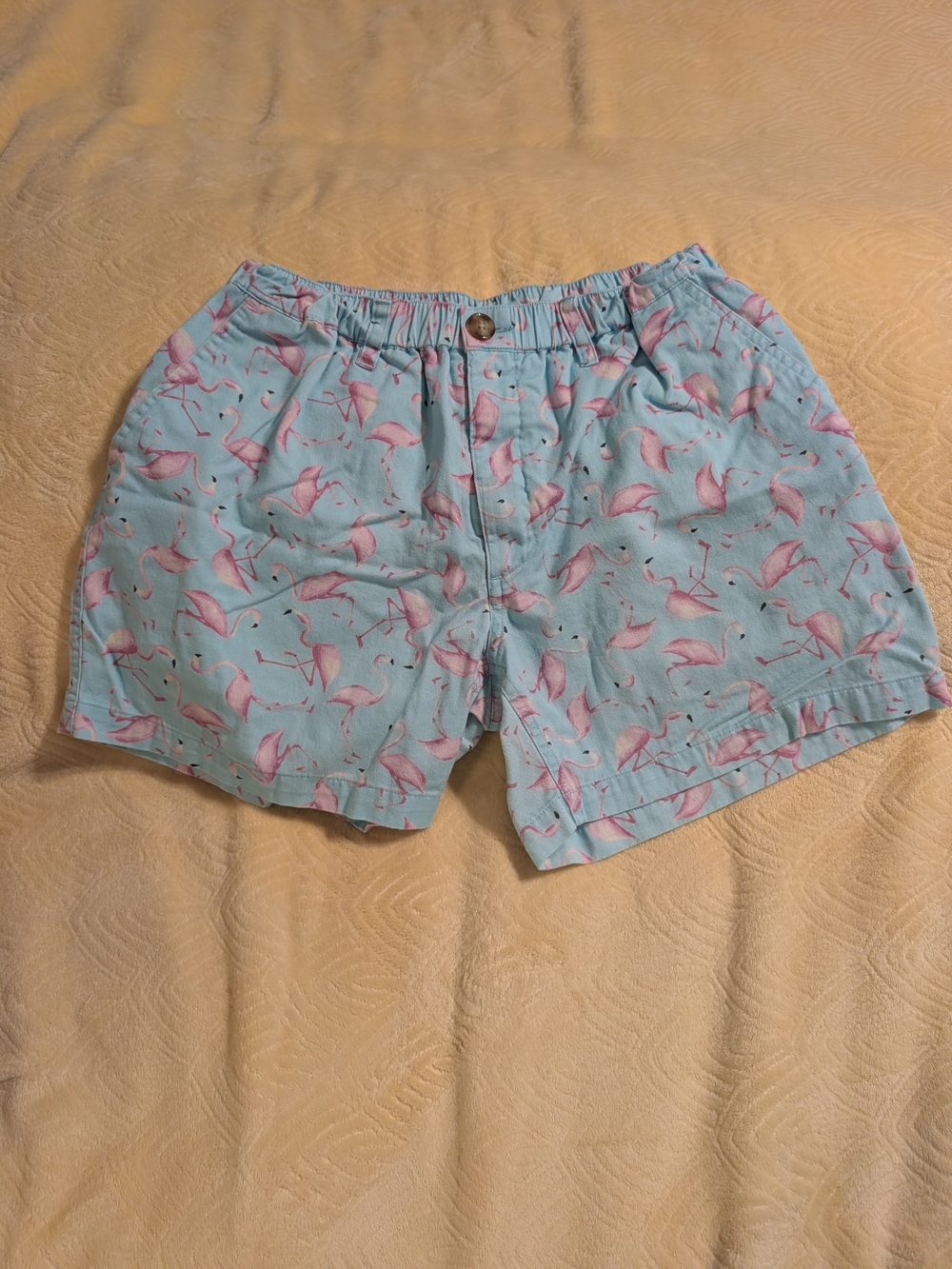 Chubbies Pink Flamingo Print men’s Shorts - Light Blue